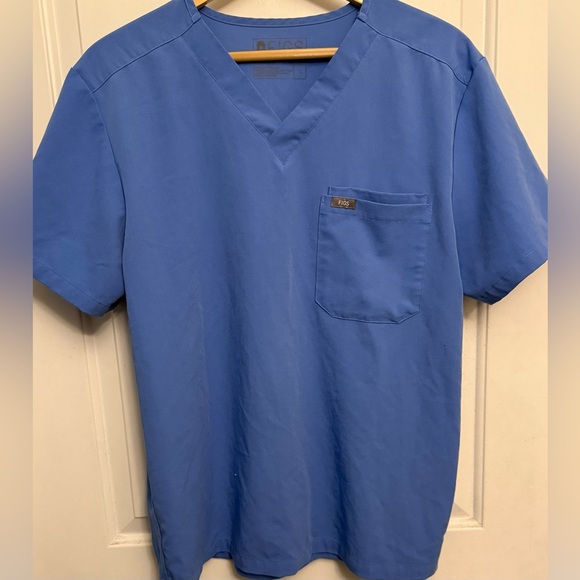 FIGS Ceil Blue Scrub Set | Large | Leon 3-Pocket Top & Zamora Jogger Bottom - Picture 6 of 9